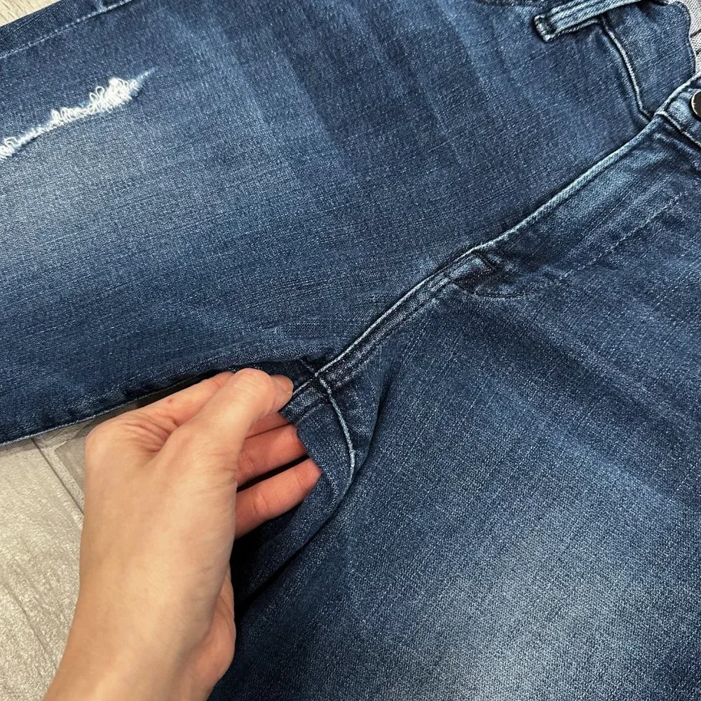 Frame Le High Rise Distressed Skinny Jeans in Endell Dark Wash Denim Size 26